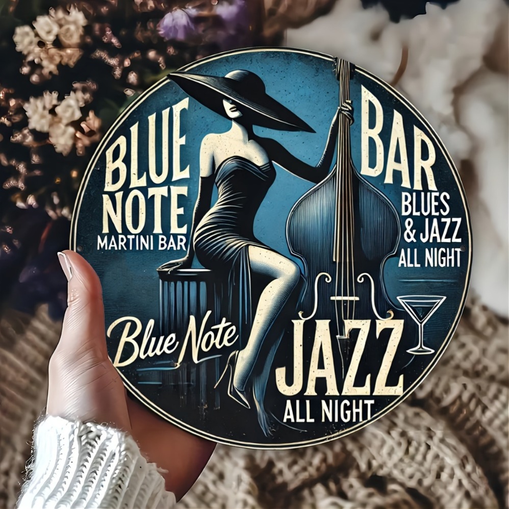 Vintage Collectible Plates - Blue Note Jazz Martini Bar Art