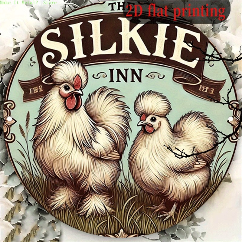 Vintage Collectible Plates - Panneau rond vintage The Silkie Inn
