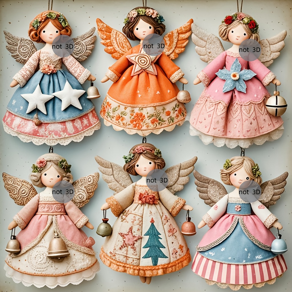 6/12 Pièces Ornements Anges Pl - Vintage Collectible Dolls avis et prix