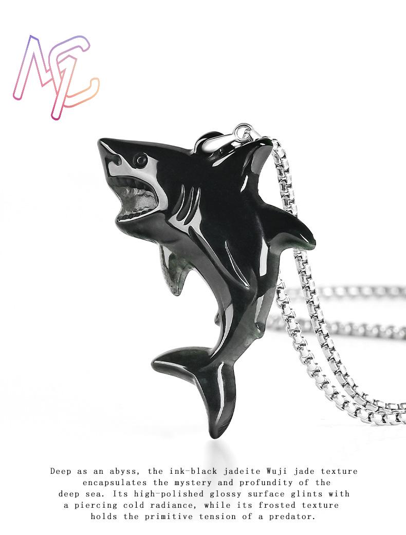Collier pendentif requin en ja - Vintage Necklace avis et prix