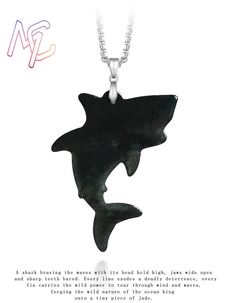 Collier pendentif requin en ja - Vintage Necklace avis et prix