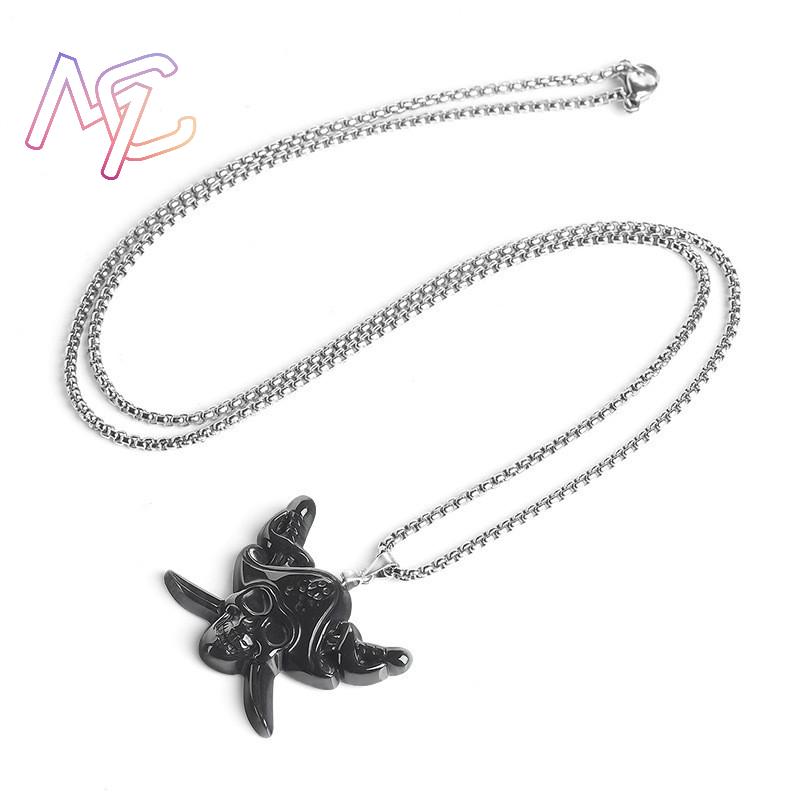 Collier pendentif crâne en jad - Vintage Necklace avis et prix
