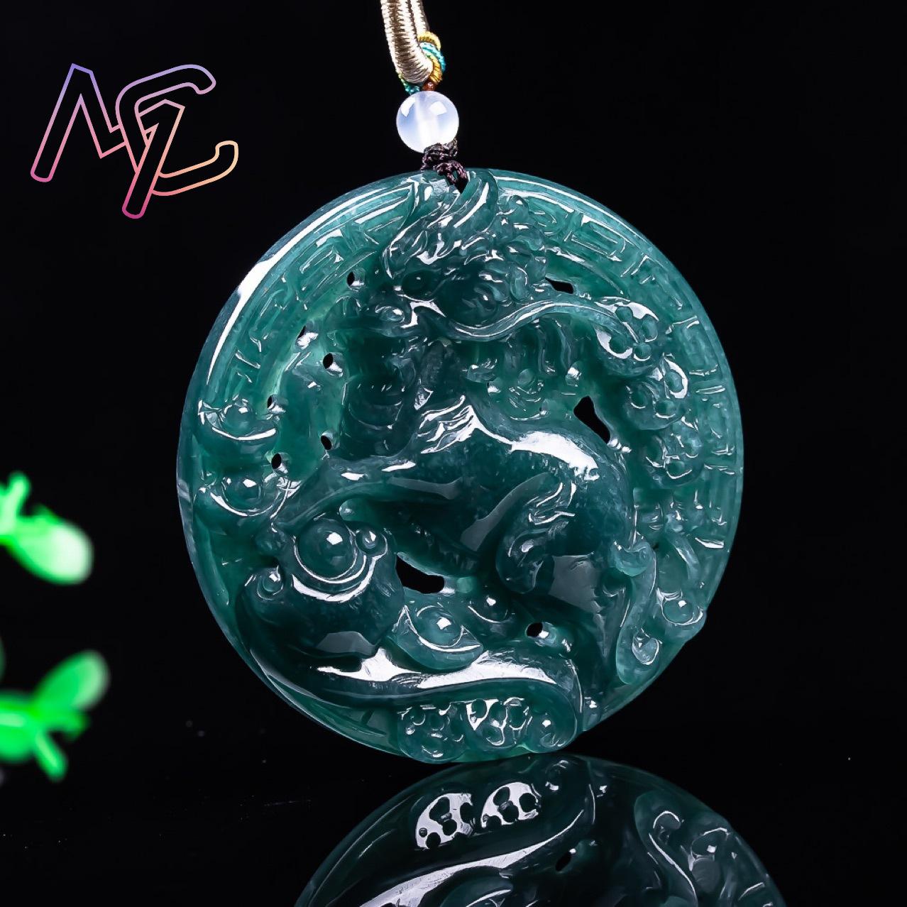 Collier pendentif Dragon en ja - Vintage Necklace avis et prix
