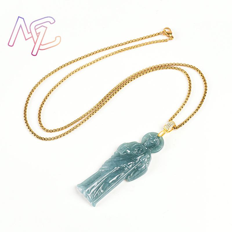 Myanmar jadéite St Jude penden - Vintage Necklace avis et prix